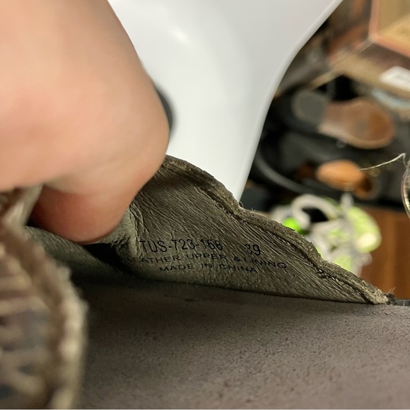 Alegria snake skin print mary Jane mules gray cream size 39 - Picture 8 of 9